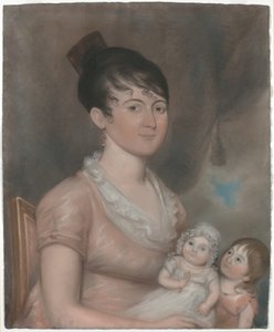 Anna Margaret Blake og hendes to børn af American 19th Century