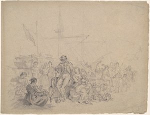 Havnescene af American 19th Century