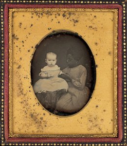 Portræt af et barn og en ung kvinde af American 19th Century