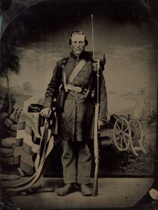 Portræt af en borgerkrigssoldat af American 19th Century