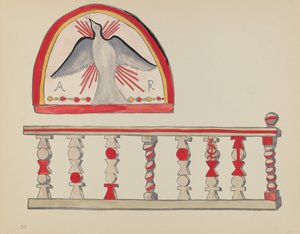 Plade 10: Holy Ghost Lunette: Fra porteføljen "Spanish Colonial Designs of New Mexico" af American 20th Century