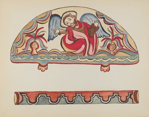 Plade 15: The Creation (Lunette): Fra porteføljen "Spanske koloniale designs i New Mexico" af American 20th Century