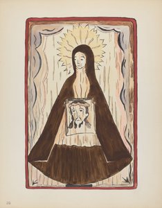 Plade 20: Saint Veronica: Fra porteføljen "Spanske koloniale designs i New Mexico" af American 20th Century