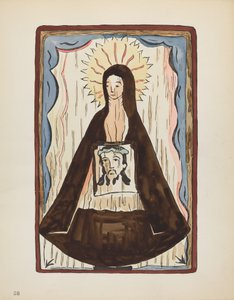 Plade 20: Saint Veronica: Fra porteføljen "Spanske koloniale designs i New Mexico" af American 20th Century