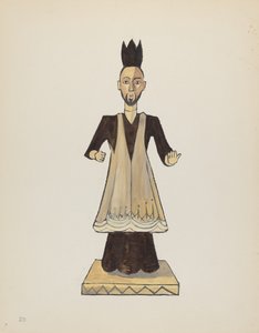 Plade 39: St. John Nepomuk Bulto: Fra porteføljen "Spanske koloniale designs i New Mexico" af American 20th Century