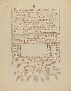 Plade 3: Pecos Book of Visitations: Fra porteføljen "Spanish Colonial Designs of New Mexico" af American 20th Century