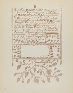 Plade 3: Pecos Book of Visitations: Fra porteføljen "Spanish Colonial Designs of New Mexico" af American 20th Century