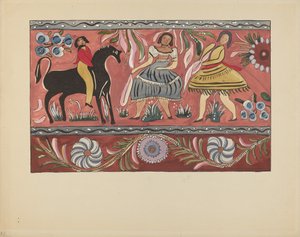 Plade 42: Malet brystdesign: Fra porteføljen "Spanske koloniale designs i New Mexico" af American 20th Century