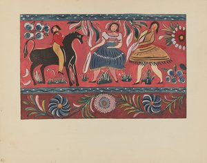 Plade 42: Malet kistedesign: Fra porteføljen "Spanish Colonial Designs of New Mexico" af American 20th Century
