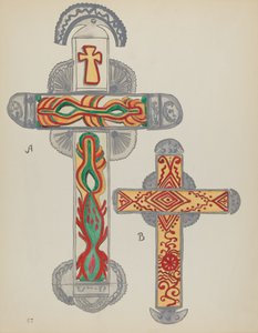Plade 47: Kors af tin: Fra portefølje "Spanske koloniale designs i New Mexico" af American 20th Century