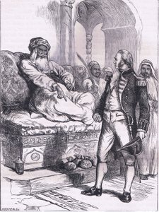 Captain Bainbridge and the Dey of Algier, illustration fra Cassells History of the United States udgivet af Cassell, Petter & Galpin, ca. 1900 (litho) af American English school