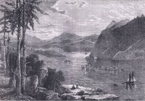 Hudson Highlands, illustration fra Cassells History of the United States udgivet af Cassell, Petter & Galpin, ca. 1900 (litho) af American English school
