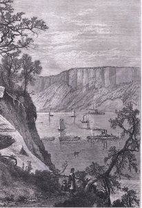 The Palisades of the Hudson, illustration fra Cassells History of the United States udgivet af Cassell, Petter & Galpin, ca. 1900 (litho) af American English school