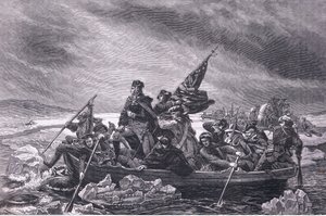 Washington krydser Delaware, illustration fra Cassells History of the United States udgivet af Cassell, Petter & Galpin, ca. 1900 (litho) af American English school