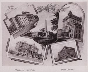 Byens Hospital; Johnson Square; Greene Monument; Morning News, Telfair Hospital, Post Office (s/h foto) af American Photographer (after)