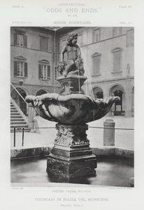 Springvand på Piazza Del Municipio, Prato, Italien (s/h foto) af American Photographer (after)