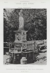 Springvand i Villa Borghese-haven, Rom, Italien (s/h-billede) af American Photographer (after)