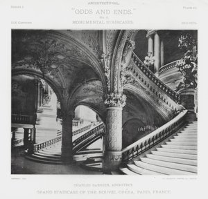 Grand Staircase af Nouvel Opera, Paris, Frankrig (s/h foto) af American Photographer (after)