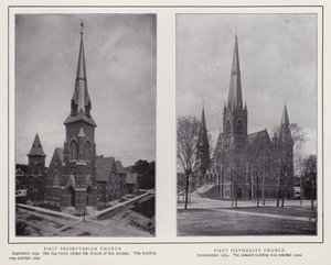 Jamestown, NY: First Presbyterian Church; First Methodist Church (s/h-billede) af American Photographer (after)