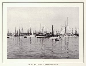 Newport, Rhode Island: Yachts ved anker i Newport Harbor (s/h foto) af American Photographer (after)