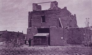 Old Church of San Miguel, Santa Fe, NM, bygget af Adobe i 1550 (s/h foto) af American Photographer (after)