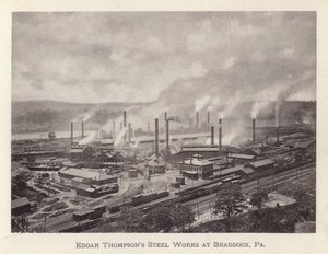 Pittsburgh: Edgar Thompsons stålværk i Braddock, Pennsylvania (s/h-foto)