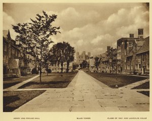 Princeton University: Henry og Foulke Hall; Blair Tower; Klasse fra 1901 og Laughlin Halls (s/h-billede) af American Photographer (after)