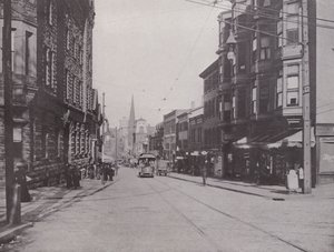 Providence, Rhode Island: Westminster Street East fra katedralen (s/h foto) af American Photographer (after)