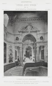 Ærestrappe, Chateau De Chantilly, Frankrig (s/h-billede)