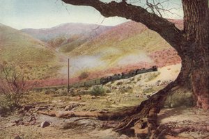 Ascending Cajon Pass, Californien (farvet foto) af American Photographer