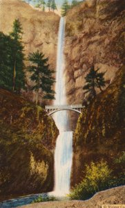 Benson Bridge ved Multnomah Falls (farvefoto) af American Photographer