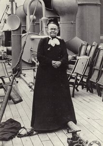 Carrie Nation (1846-1911), amerikansk radikal afholdsforkæmper, ca. 1905 (s/h-foto) af American Photographer