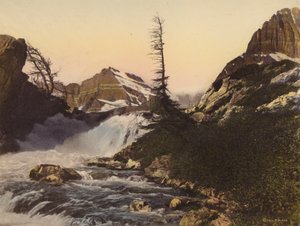 Glacier National Park: McDermott Falls og Gould Mountain (foto i farver) af American Photographer