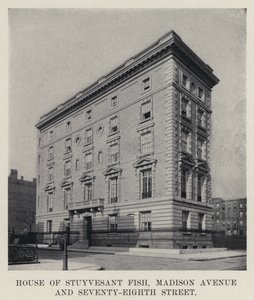House of Stuyvesant Fish, Madison Avenue og Seventy-Eighth Street (s/h-billede) af American Photographer