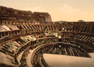 Interiør af Colosseum, Rom, ca. 1890-1900 (fotomekanisk tryk) af American Photographer