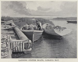 Landing Oyster Boats, Jamaica Bay (s/h foto) af American Photographer
