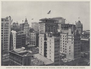 Ser mod sydvest fra taget af Woodbridge Building, Corner of John and William Streets (s/h foto) af American Photographer