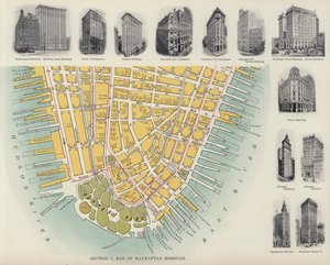 Kort over Manhattan Borough (s/h foto) af American Photographer