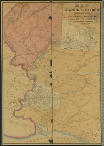 Kort over Township of Oxford, Boroughs of Frankford & Bridesburg med dele af Bristol, N. Liberties og Cheltenham Townships, 1849