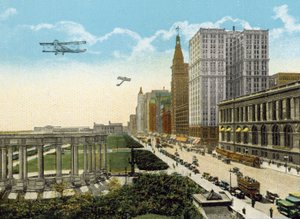 Michigan Boulevard og Grant Park, ser mod syd (farvet foto) af American Photographer