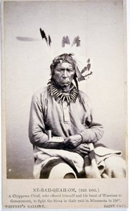 NE-BAH-QUAH-OM, Big Dog, Chippewa Chief, tilbød at kæmpe mod Sioux i Minnesota af American Photographer