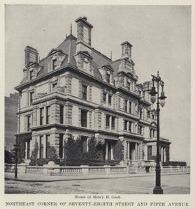 Nordøstlige hjørne af Seventy-Eighth Street og Fifth Avenue (s/h-billede) af American Photographer