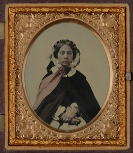 Portræt af en kvinde, muligvis Josephine Folks, ca. 1860 (foto) af American Photographer
