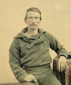 Portræt af en sømand i Union Uniform, ca. 1861 (bliktypefoto)