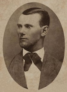 Portræt af den fredløse Jesse James (1847-1882), (kabinetfoto)