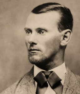Portræt af den fredløse Jesse James (1847-1882), (kabinetfoto)