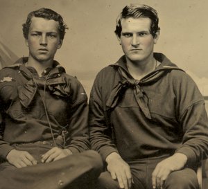 Portræt af to sømænd i Union Uniform, ca. 1861 (bliktypefoto)