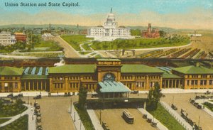 Providence, Rhode Island: Union Station og State Capitol (foto i farver) af American Photographer