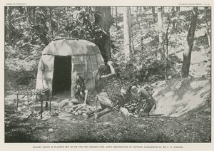 Stenbrudsgruppe i gips opstillet på Piny Branch-grunden af American Photographer