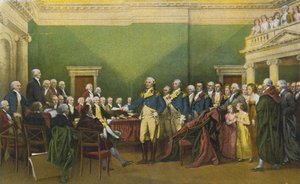 General Washingtons afskedsbegæring, Annapolis, 23. december 1783 (farvefoto) af American Photographer